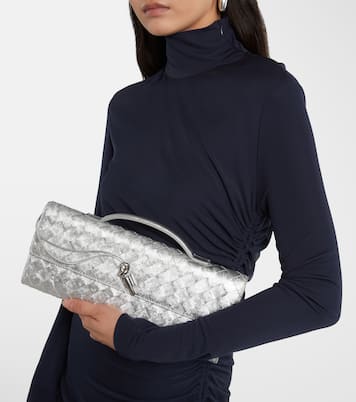 Andiamo Intrecciato metallic leather clutch | Bottega Veneta