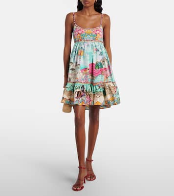Gathered printed cotton minidress | Camilla