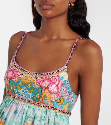 Gathered printed cotton minidress | Camilla