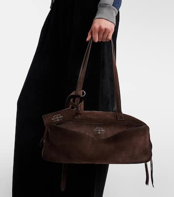 Borsa a spalla Carrie Small in suede | Balenciaga