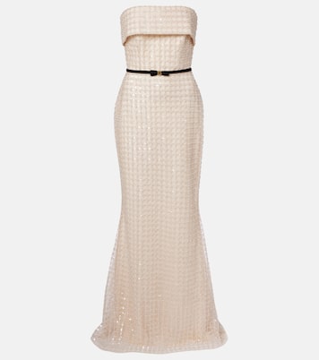 Embellished silk-blend bustier gown | Elie Saab