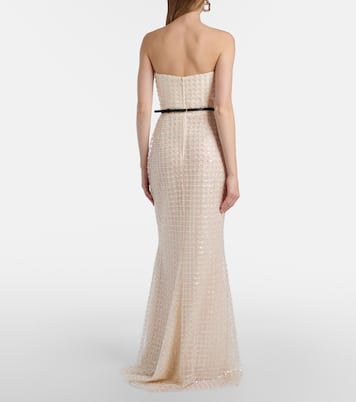 Embellished silk-blend bustier gown | Elie Saab