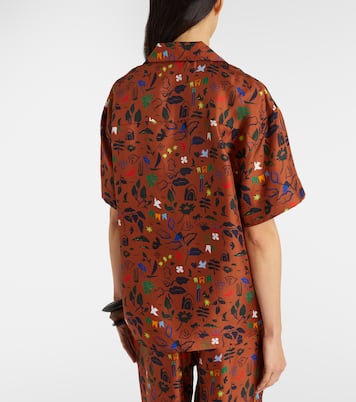 Prague printed silk twill shirt | Asceno