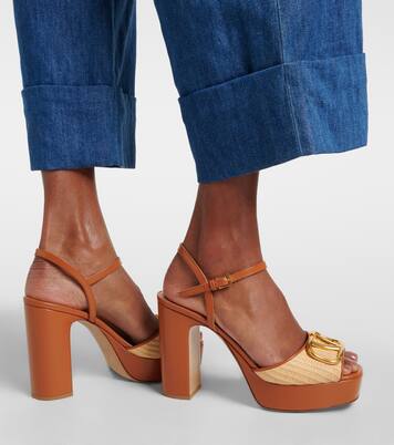 Plateausandalen VLogo mit Leder | Valentino Garavani