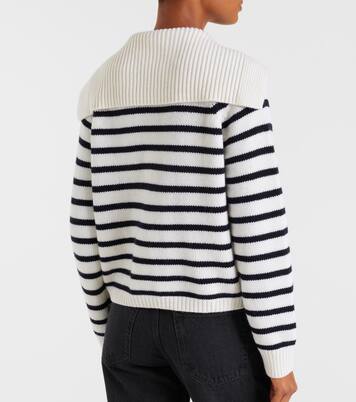 Cardigan rayé en laine et cachemire | Jardin des Orangers