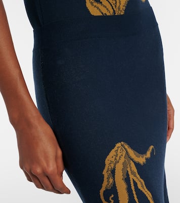 Jupe midi en jacquard à fleurs | Erdem