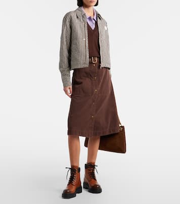 Gonna midi di jeans con cintura | Moncler