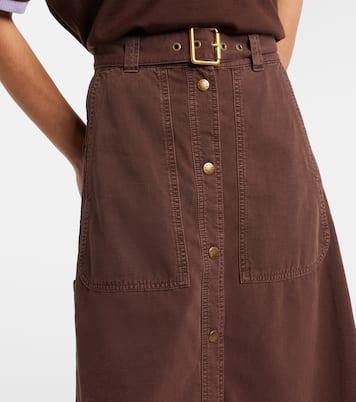 Gonna midi di jeans con cintura | Moncler