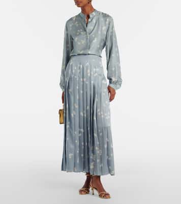 Monti floral pleated midi skirt | Altuzarra