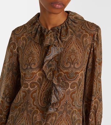 بلوزة من الحرير بطبعة بيزلي Cecily | Nili Lotan