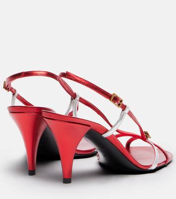 Valentina leather slingback sandals | Versace