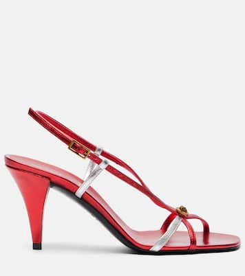 Valentina leather slingback sandals | Versace
