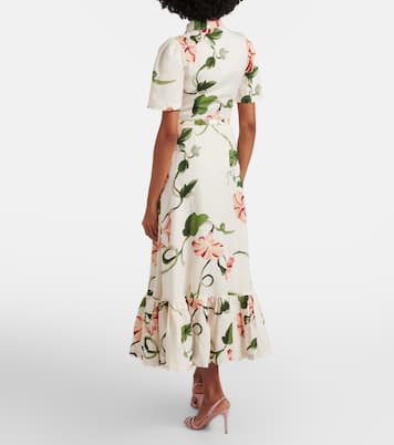Becca belted floral linen-blend shirt dress | Leo Lin