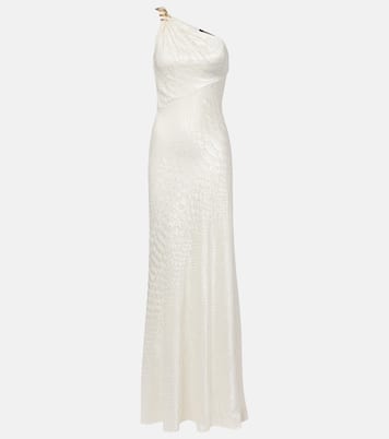 Snake-print one-shoulder gown | Roberto Cavalli