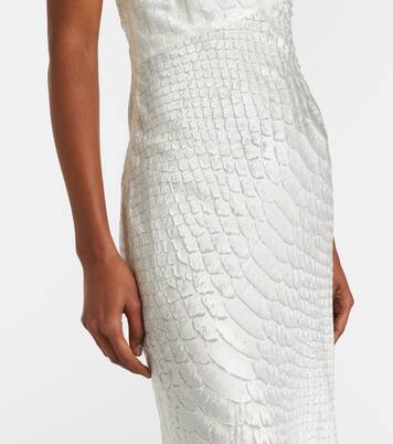 Snake-print one-shoulder gown | Roberto Cavalli