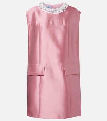 Embellished wool and silk minidress | Prada