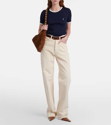 T-Shirt Cassandre aus Baumwoll-Jersey | Saint Laurent