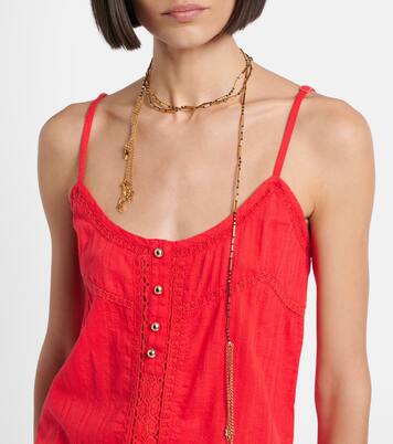 Vestido corto Kelly de algodón con croché | Melissa Odabash