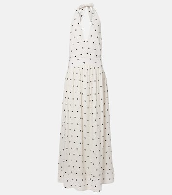 Polka-dot halterneck maxi dress | Adriana Degreas