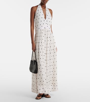 Polka-dot halterneck maxi dress | Adriana Degreas
