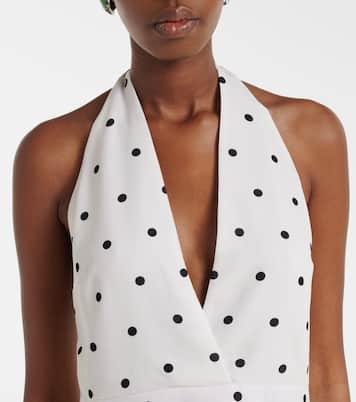 Polka-dot halterneck maxi dress | Adriana Degreas