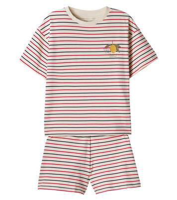 Basic striped cotton-blend T-shirt and shorts set | Konges Sløjd