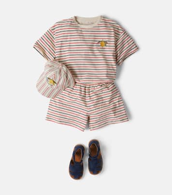 Basic striped cotton-blend T-shirt and shorts set | Konges Sløjd