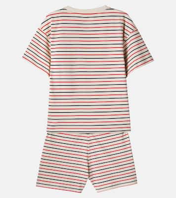 Basic striped cotton-blend T-shirt and shorts set | Konges Sløjd