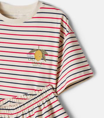Basic striped cotton-blend T-shirt and shorts set | Konges Sløjd
