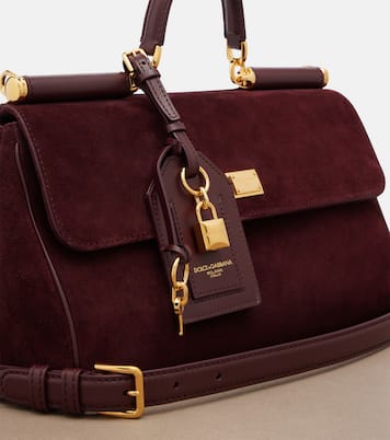 Sicily Medium suede top-handle bag | Dolce&Gabbana