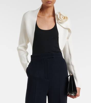 Knitted floral-appliqué shrug  | Max Mara