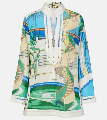 Printed cotton voile tunic | Tory Burch