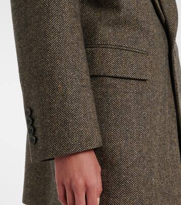 Blazer en laine mélangée à motif chevron | Saint Laurent