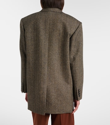 Blazer en laine mélangée à motif chevron | Saint Laurent