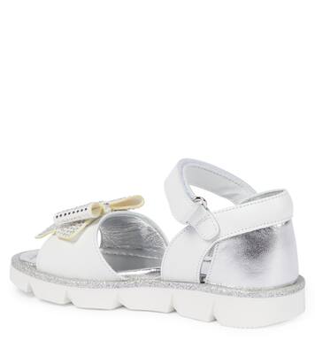 Bow-embellished leather sandals | Monnalisa
