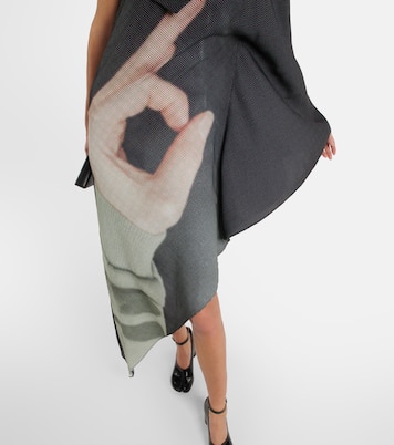 Abito midi monospalla con stampa | MM6 Maison Margiela