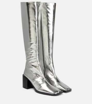 Metallic leather knee-high boots | Jil Sander
