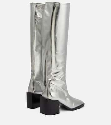 Metallic leather knee-high boots | Jil Sander