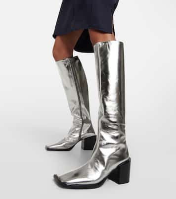 Metallic leather knee-high boots | Jil Sander