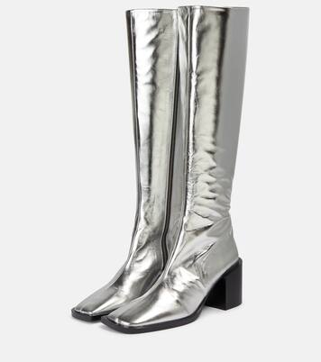 Metallic leather knee-high boots | Jil Sander