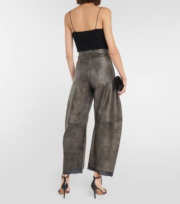 Pantalon Matan à taille haute en cuir | Dodo Bar Or