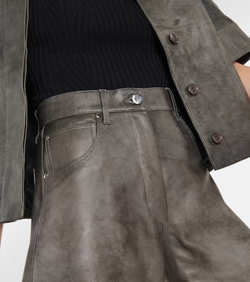 Pantalon Matan à taille haute en cuir | Dodo Bar Or