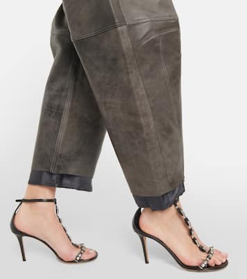 Pantalon Matan à taille haute en cuir | Dodo Bar Or