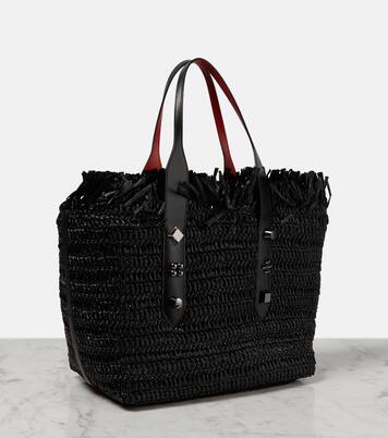 Frangibus Medium embroidered raffia tote bag | Christian Louboutin