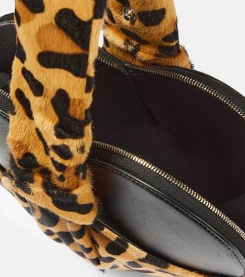 Le Cache Cœur calf hair and leather clutch | Alaïa