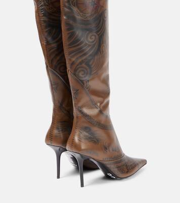 x Jean Paul Gaultier – Cuissardes Tattoo en cuir | Jimmy Choo