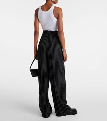 High-rise wool wide-leg pants | Ami Paris