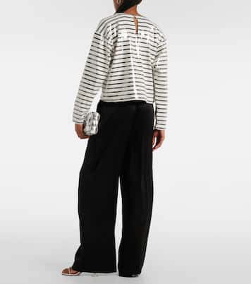 Top aus Baumwolle mit Pailletten | Frame