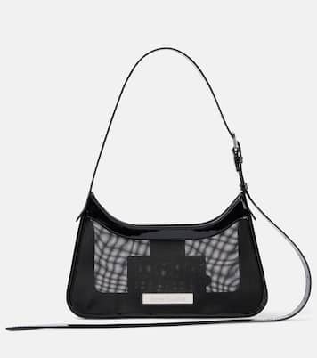 Platt leather-trimmed mesh shoulder bag | Acne Studios