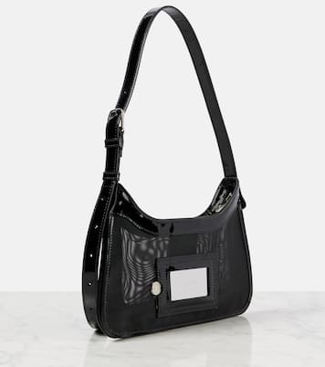 Platt leather-trimmed mesh shoulder bag | Acne Studios